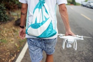 man met drone